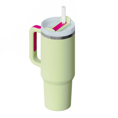 40 Oz Tumbler With Handle Straw Insulated, Stainless Steel Spill Proof Vacuum Coffee Cup Gifts For Valentine Lover