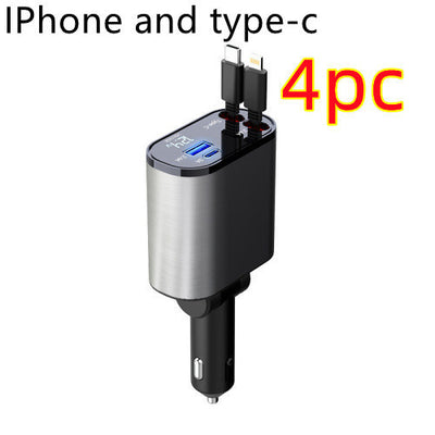 Metal Car Charger 100W Super Fast Charging Car Cigarette Lighter USB And TYPE-C Adapter - Antique Decore