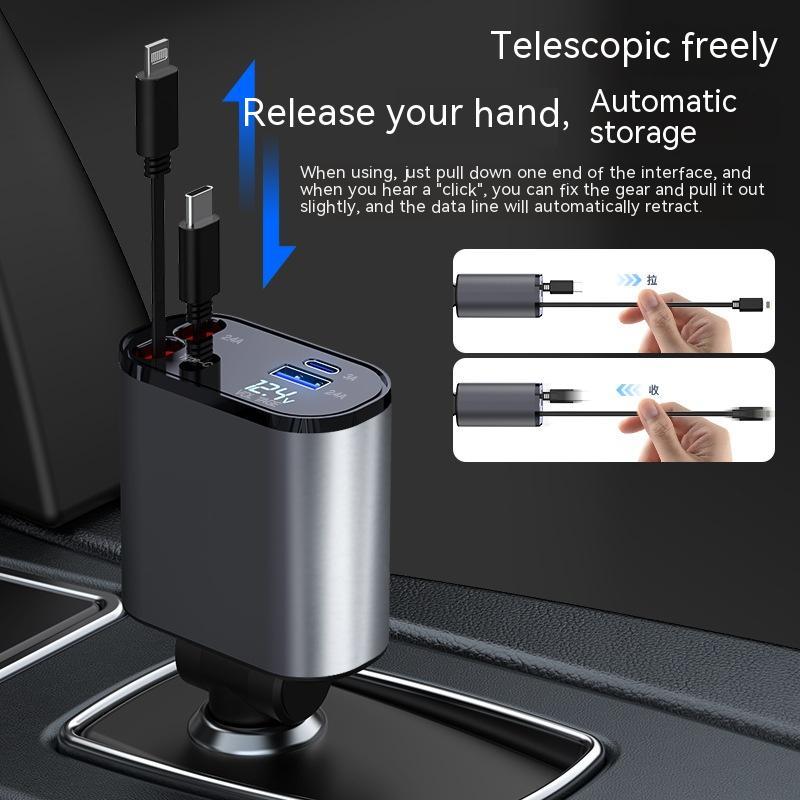 Metal Car Charger 100W Super Fast Charging Car Cigarette Lighter USB And TYPE-C Adapter - Antique Decore