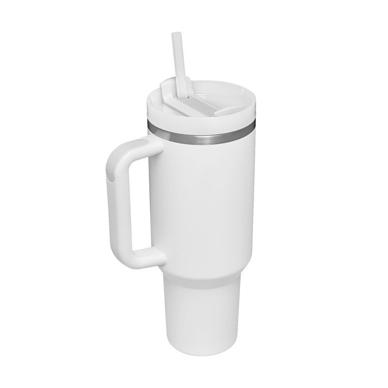 40 Oz Tumbler With Handle Straw Insulated, Stainless Steel Spill Proof Vacuum Coffee Cup Gifts For Valentine Lover