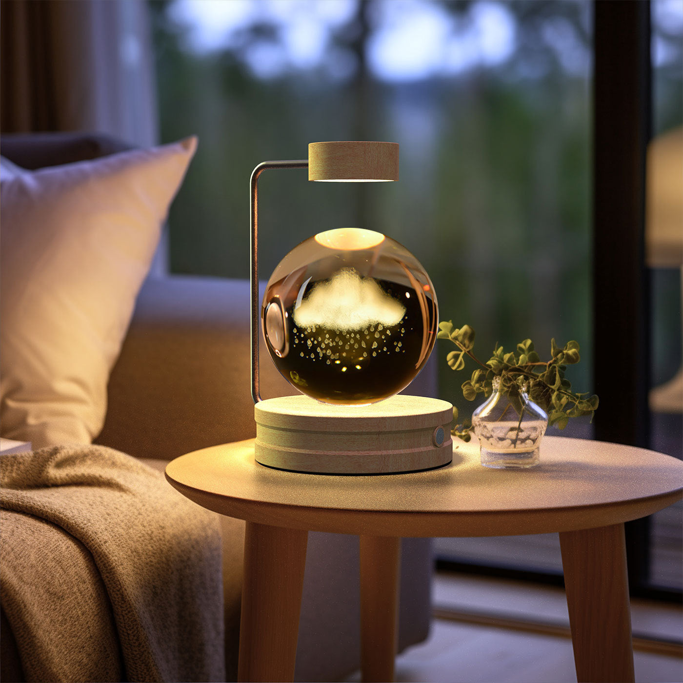 Crystal Ball Cosmic Dinosaur Indoor Night Light USB Power Warm Bedside Light Birthday Gift Night Lamp - Antique Decore