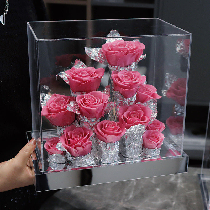 Acrylic Flower Box Valentine's Day Christmas Gift - Antique Decore