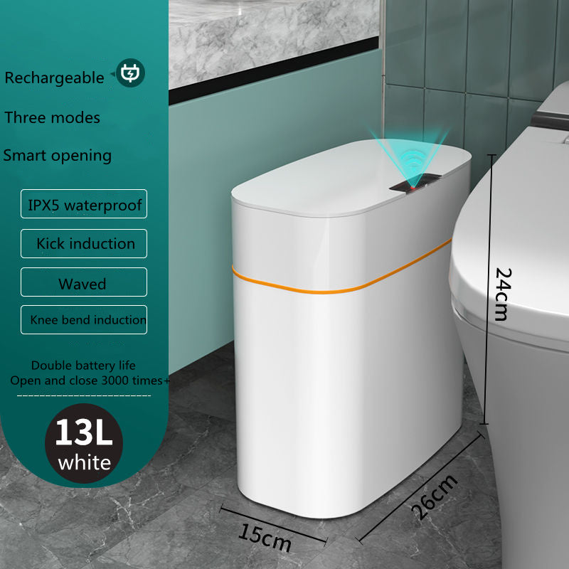 Smart Trash Can With Lid For Bedroom And Living Room Kitchen Storage Box Trash Can Induction Small Car Box Automatic Smart Dustbin Smart Trash Bin - Antique Decore