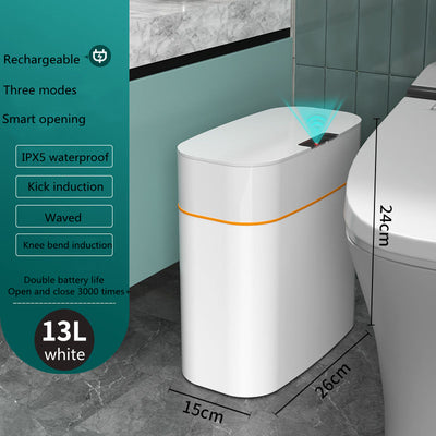 Smart Trash Can With Lid For Bedroom And Living Room Kitchen Storage Box Trash Can Induction Small Car Box Automatic Smart Dustbin Smart Trash Bin - Antique Decore