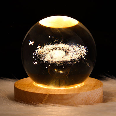 Luminous Starry Sky And Planets Moon Moon Crystal Ball Small Night Lamp Projection Ambience Light Creative Gift New Strange Gift - Antique Decore