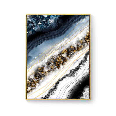 Modern Wall Art Canvas Painting Abstract Marble Crystal Lines Living Room Decor - Antique Decore