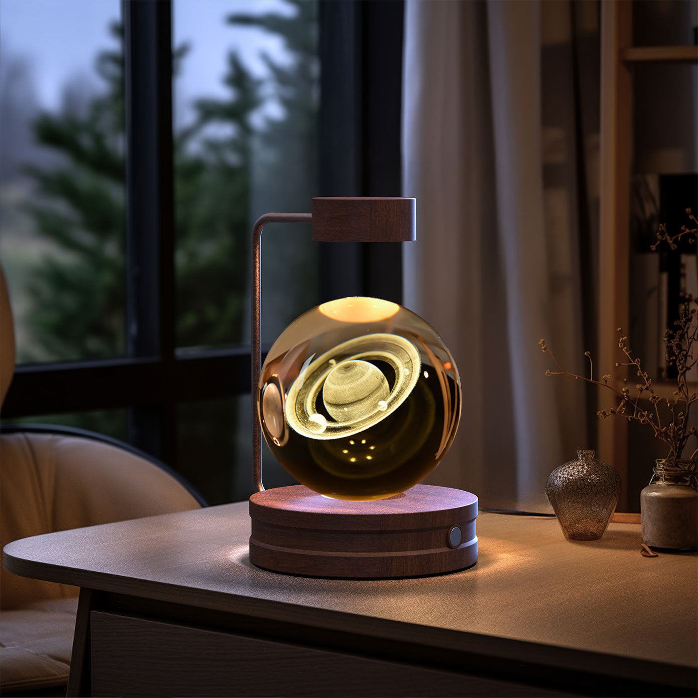 Crystal Ball Cosmic Dinosaur Indoor Night Light USB Power Warm Bedside Light Birthday Gift Night Lamp - Antique Decore