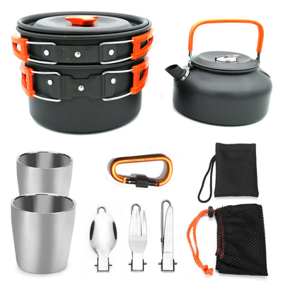 Outdoor Camping Cookware Travel Tableware Cutlery Utensils Hiking Picnic Camping Cookware Set - Antique Decore