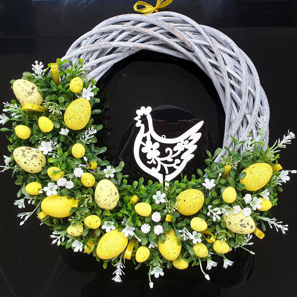 Family Easter Bunny Wreath Decoration Props - Antique Decore