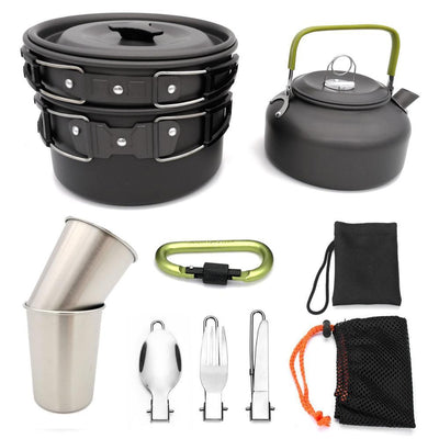 Outdoor Camping Cookware Travel Tableware Cutlery Utensils Hiking Picnic Camping Cookware Set - Antique Decore