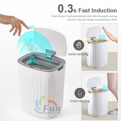Smart Trash Can With Lid For Bedroom And Living Room Kitchen Storage Box Trash Can Induction Small Car Box Automatic Smart Dustbin Smart Trash Bin - Antique Decore