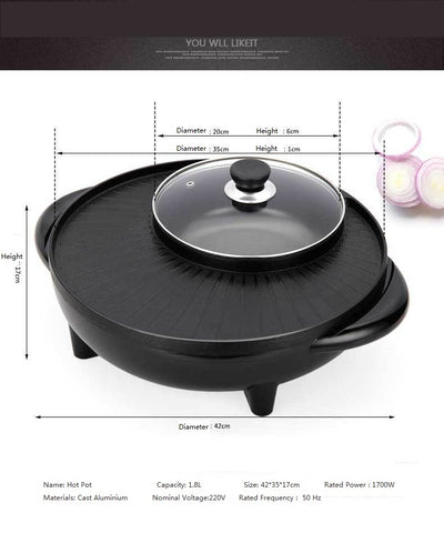 Multifunctional Pot Electric Grill - Antique Decore