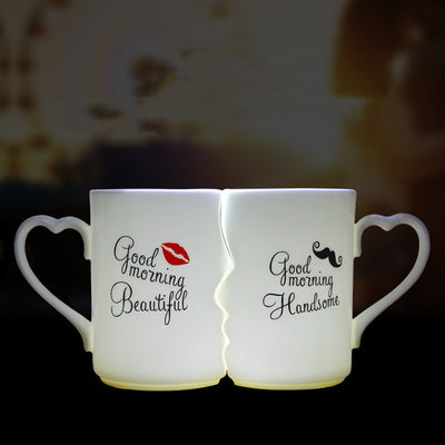 Couple Cup Ceramic Coffee Kiss Mug Creative Valentine's Day Gift - Antique Decore
