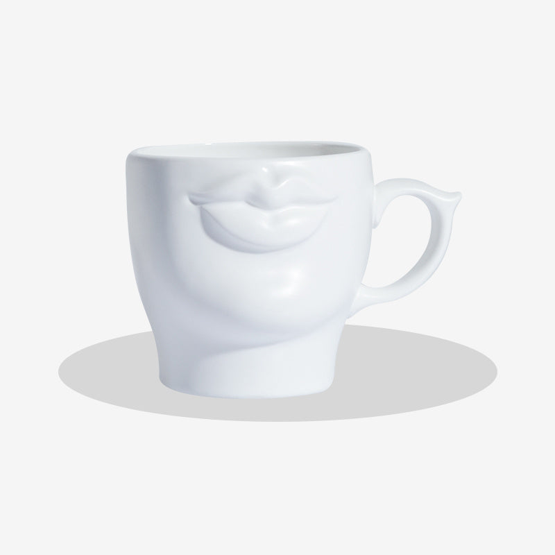 Cuelab Design Fun Ceramic Mug Stereo Lips Couple Bobo Coffee Cup Niche Creative Gift - Antique Decore