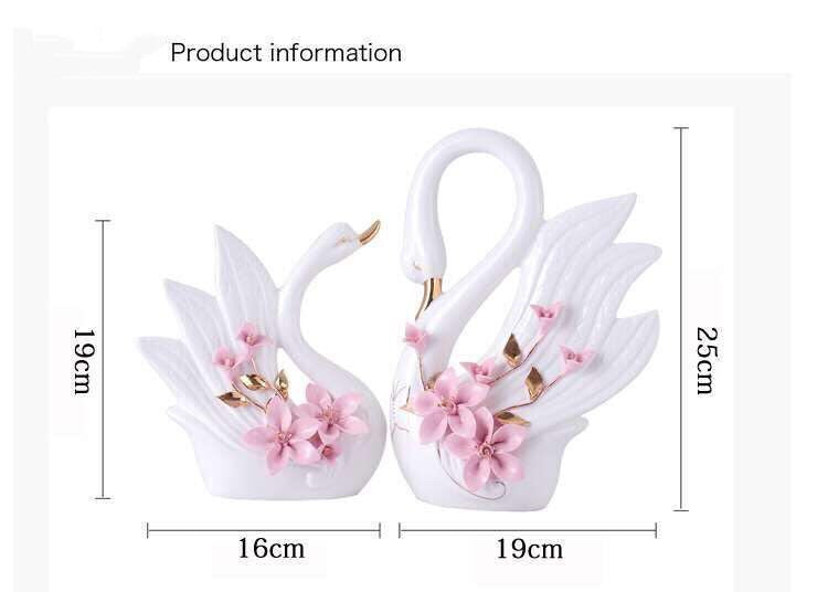 Ceramic Swan Handicraft Decoration Ornaments