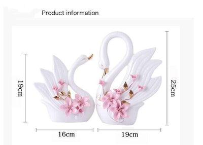 Ceramic Swan Handicraft Decoration Ornaments
