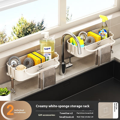 Kitchen Sink Storage Shelf Wall Hanging Multifunctional