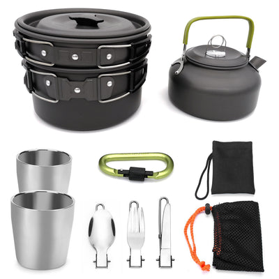 Outdoor Camping Cookware Travel Tableware Cutlery Utensils Hiking Picnic Camping Cookware Set - Antique Decore