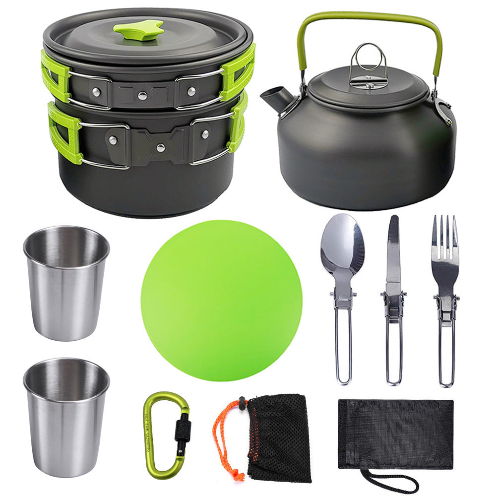 Outdoor Camping Cookware Travel Tableware Cutlery Utensils Hiking Picnic Camping Cookware Set - Antique Decore