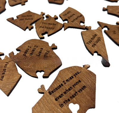 Reasons Why I Love You Wooden Heart Puzzle Romantic Love Jigsaw Puzzle Wedding Anniversary For Wife Husband Birthday Gifts Valentine's Day Gift - Antique Decore
