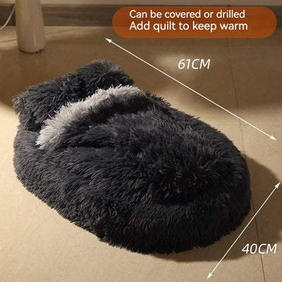 Long Wool Oval Plus Quilt Warm Cat Dog Nest More Than Pets Bed Colors Winter Pet Products - Antique Decore