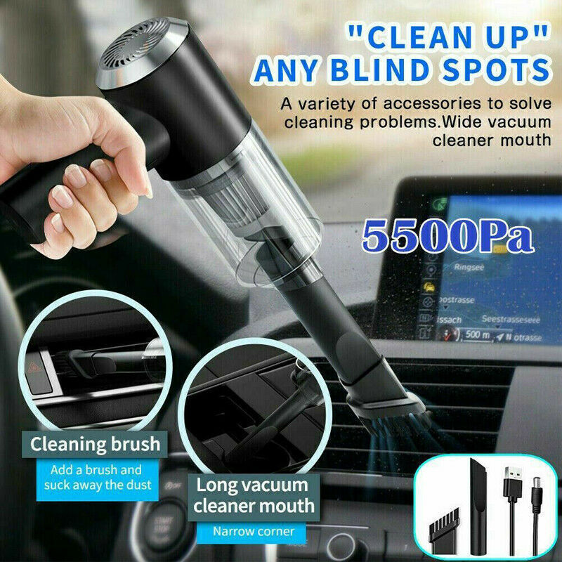 Portable Car Vacuum Cleaner, Handheld Vacuum High Power Cordless, Hand Vacuum Rechargeable Easy To Clean Car Interior, Desktop. - Antique Decore