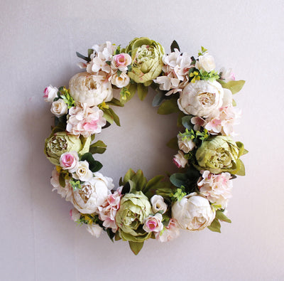 Peony simulation wreath - Antique Decore