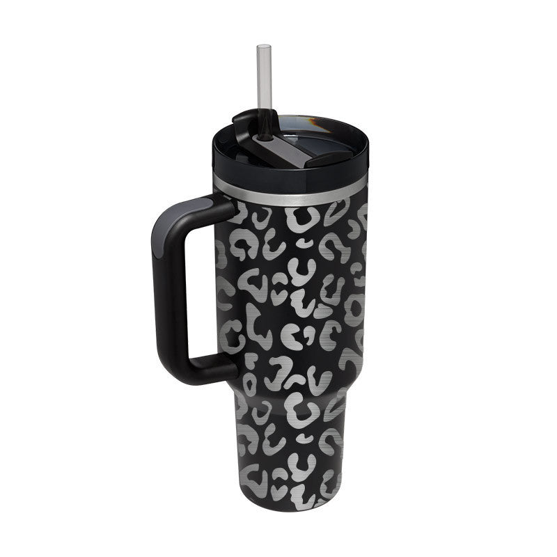 40 Oz Tumbler With Handle Straw Insulated, Stainless Steel Spill Proof Vacuum Coffee Cup Gifts For Valentine Lover
