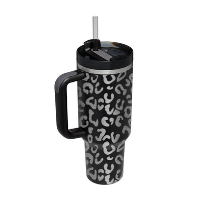 40 Oz Tumbler With Handle Straw Insulated, Stainless Steel Spill Proof Vacuum Coffee Cup Gifts For Valentine Lover