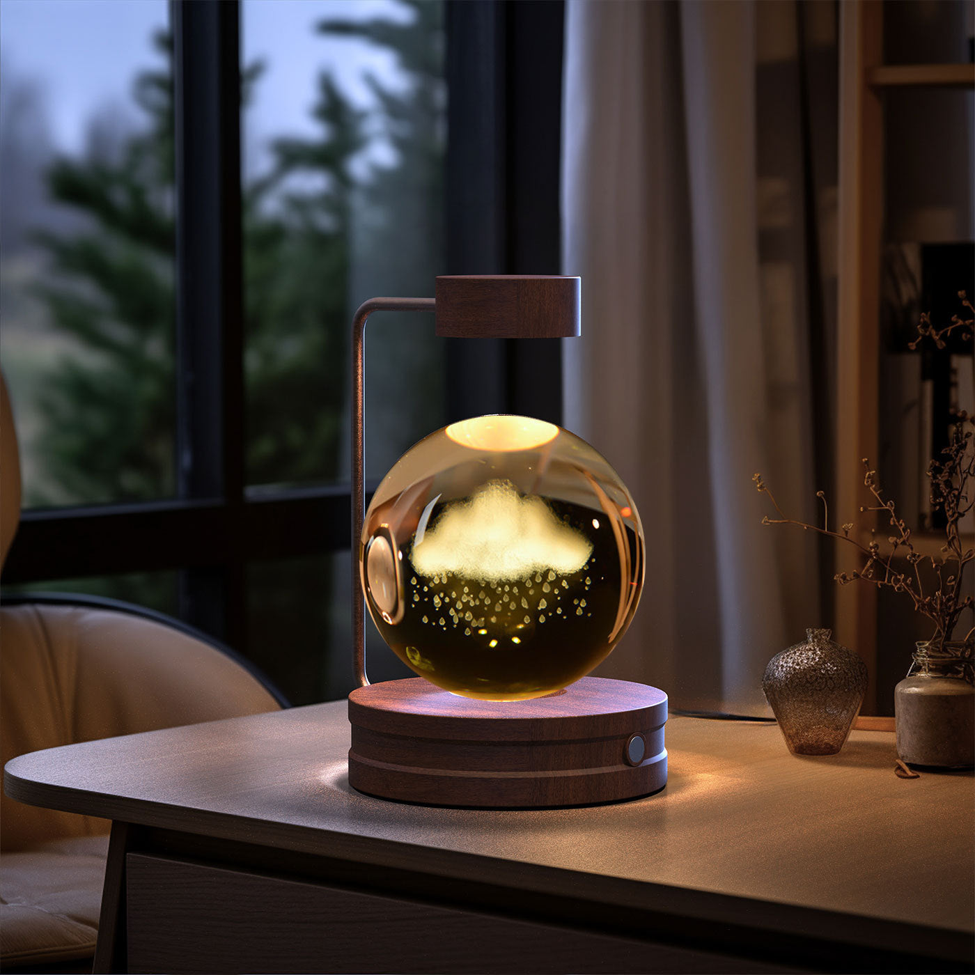 Crystal Ball Cosmic Dinosaur Indoor Night Light USB Power Warm Bedside Light Birthday Gift Night Lamp - Antique Decore