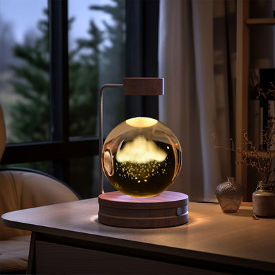 Crystal Ball Cosmic Dinosaur Indoor Night Light USB Power Warm Bedside Light Birthday Gift Night Lamp - Antique Decore