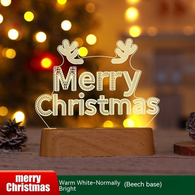 Christmas Decoration 3D Lamp Acrylic LED Night Lights - Antique Decore