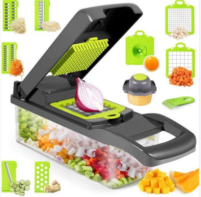 12 In 1 Manual Vegetable Chopper Kitchen Gadgets Food Chopper Onion Cutter Vegetable Slicer - Antique Decore
