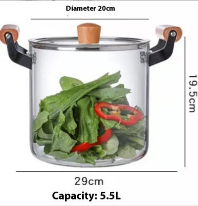 Borosilicate Visions Cookware Pot Binaural Glass - Antique Decore