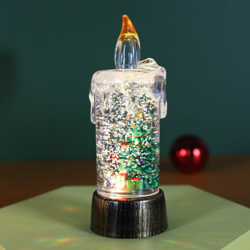 Christmas Decorations Candle Light Crystal Desktop Ornaments - Antique Decore