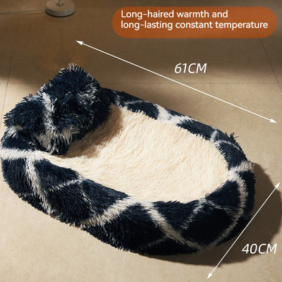 Long Wool Oval Plus Quilt Warm Cat Dog Nest More Than Pets Bed Colors Winter Pet Products - Antique Decore