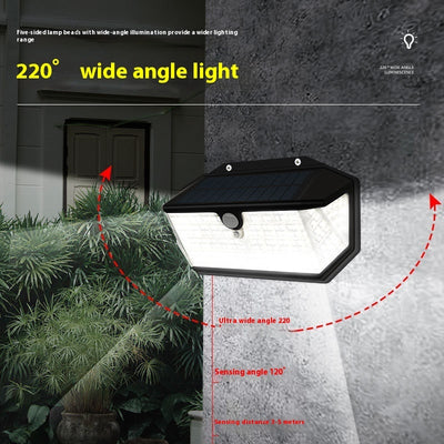Solar Outdoor Courtyard Human Body Induction Five-sided LED Light