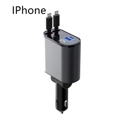Metal Car Charger 100W Super Fast Charging Car Cigarette Lighter USB And TYPE-C Adapter - Antique Decore