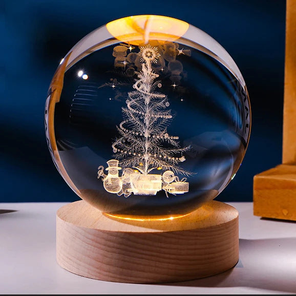 Luminous Starry Sky And Planets Moon Moon Crystal Ball Small Night Lamp Projection Ambience Light Creative Gift New Strange Gift - Antique Decore