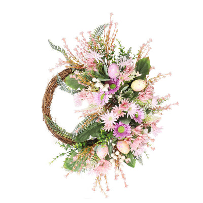 Home Decoration Easter Wreath Wild Chrysanthemum Half Edge Wreath Eggs - Antique Decore