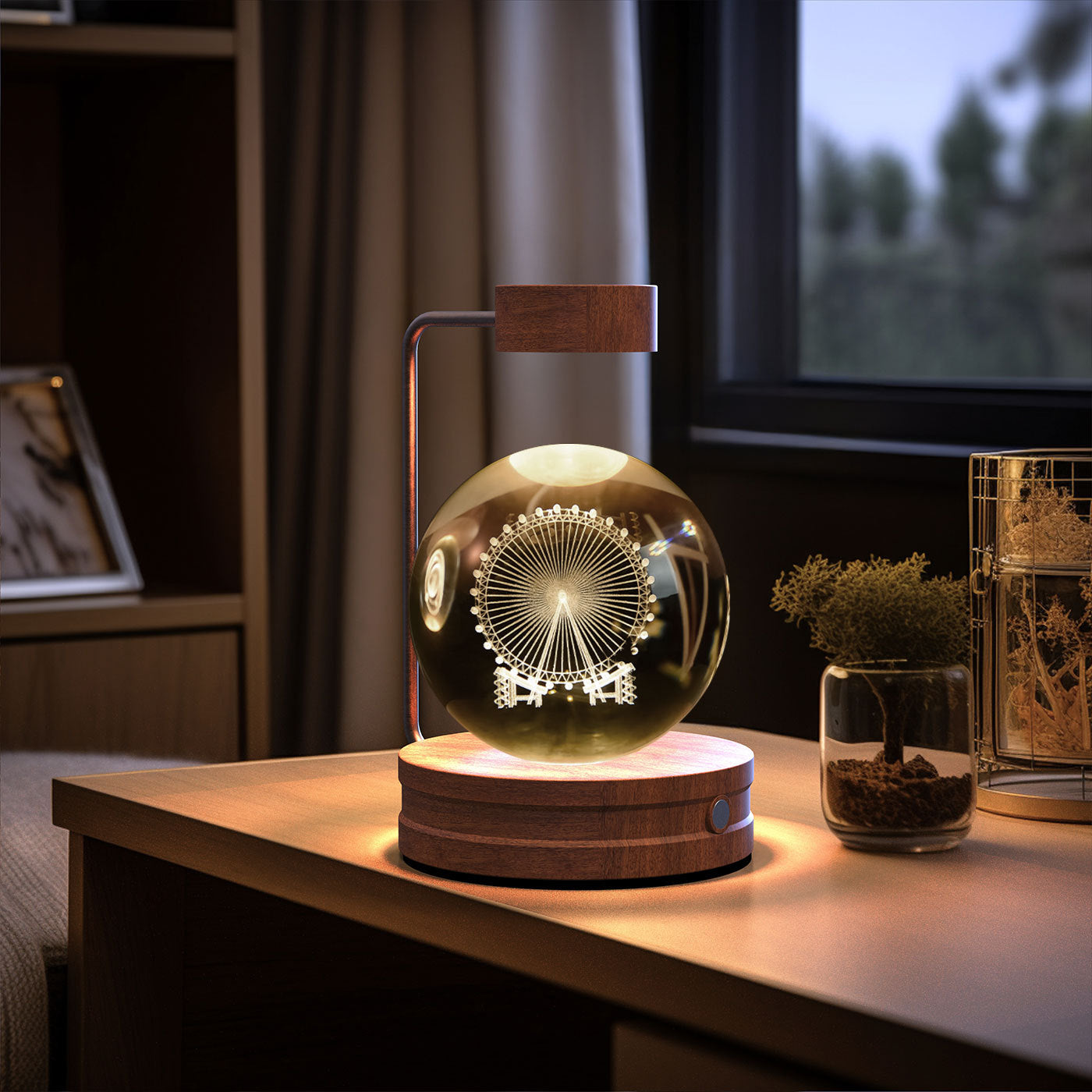 Crystal Ball Cosmic Dinosaur Indoor Night Light USB Power Warm Bedside Light Birthday Gift Night Lamp - Antique Decore