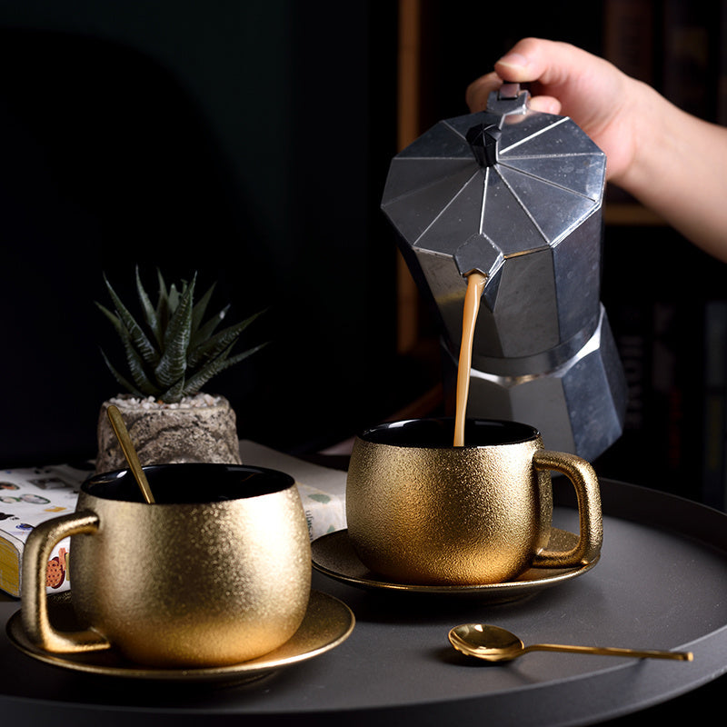 Golden coffee cup set - Antique Decore