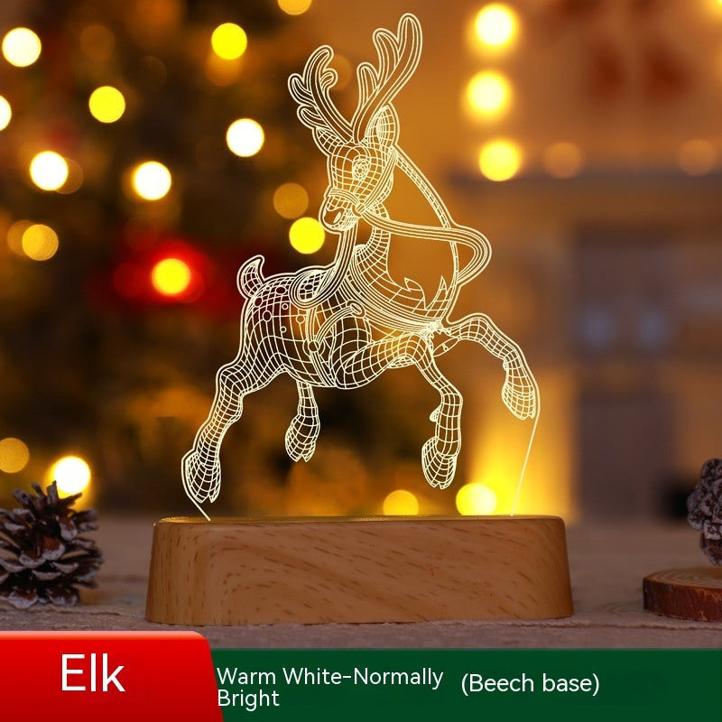 Christmas Decoration 3D Lamp Acrylic LED Night Lights - Antique Decore