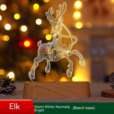 Christmas Decoration 3D Lamp Acrylic LED Night Lights - Antique Decore