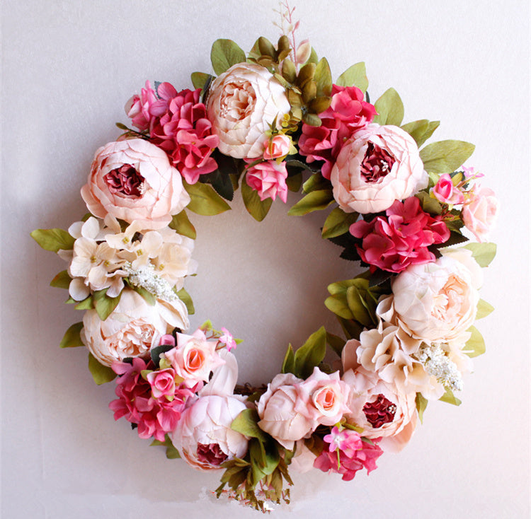 Peony simulation wreath - Antique Decore