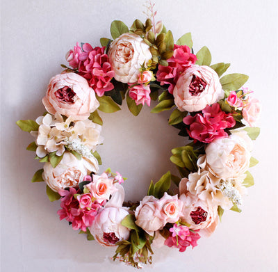 Peony simulation wreath - Antique Decore