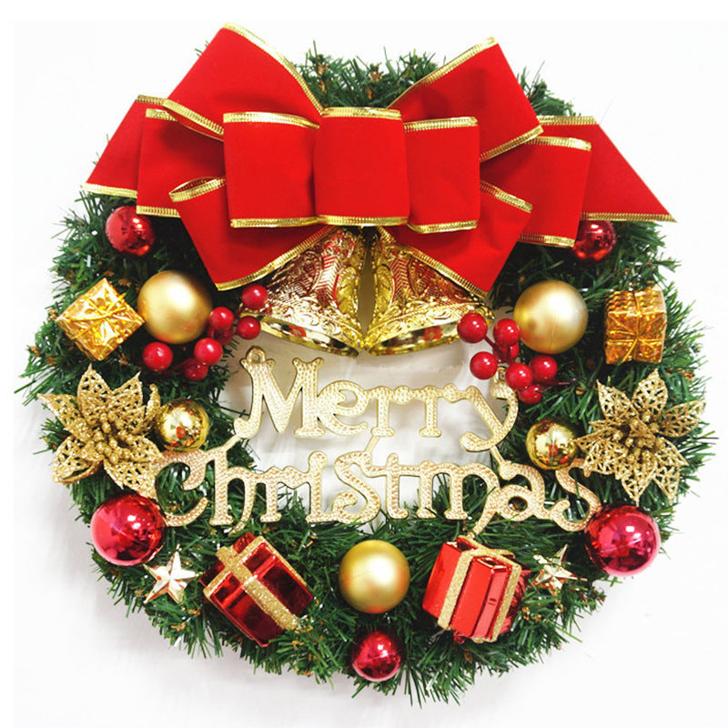 Christmas Wreath Clover Wreath Natural Pine Decorative Christmas Garland with Frost - Antique Decore