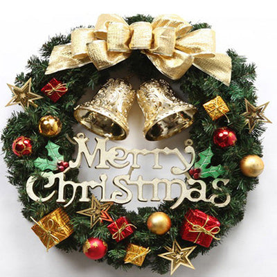Christmas Wreath Clover Wreath Natural Pine Decorative Christmas Garland with Frost - Antique Decore