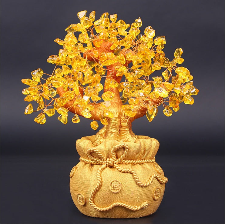 Crystal Lucky Tree Money Bag Tree Money Tree Creative Fashion Home Decoration Desktop Decoration