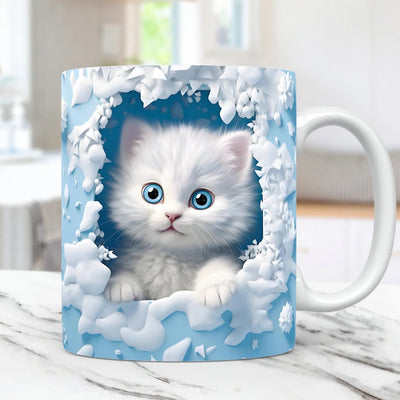 Cat Hollow Wall Ceramic Coffee Mug - Antique Decore